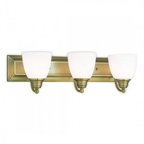 3 Light Antique Brass Bath Light Wall Sconce Livex