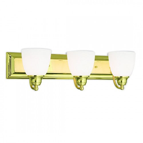 3 Light Polished Brass Bath Light Wall Sconce Livex