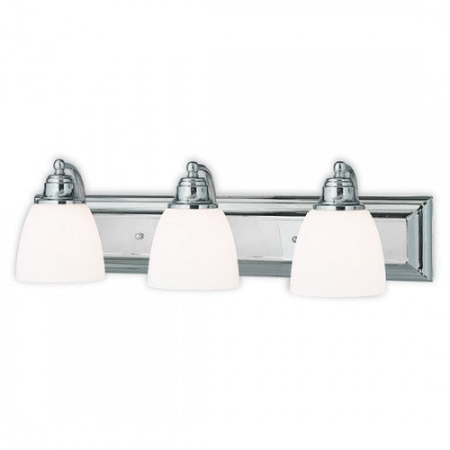 3 Light Polished Chrome Bath Light Wall Sconce Livex