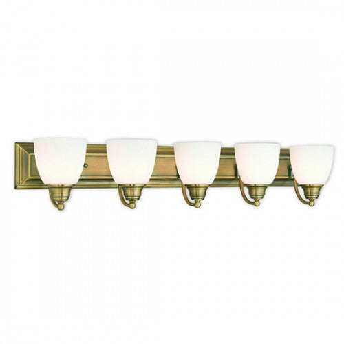 5 Light Antique Brass Bath Light Wall Sconce Livex