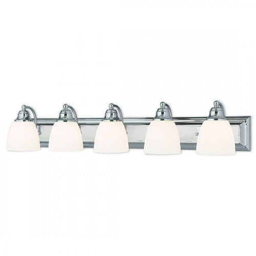 5 Light Polished Chrome Bath Light Wall Sconce Livex