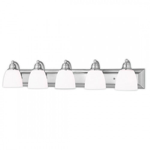 5 Light Brushed Nickel Bath Light Wall Sconce Livex