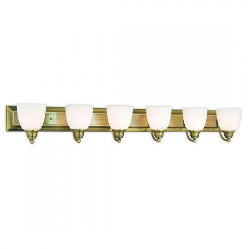 6 Light Antique Brass Bath Light Wall Sconce Livex