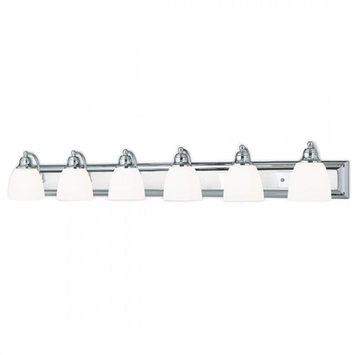 6 Light Polished Chrome Bath Light Wall Sconce Livex