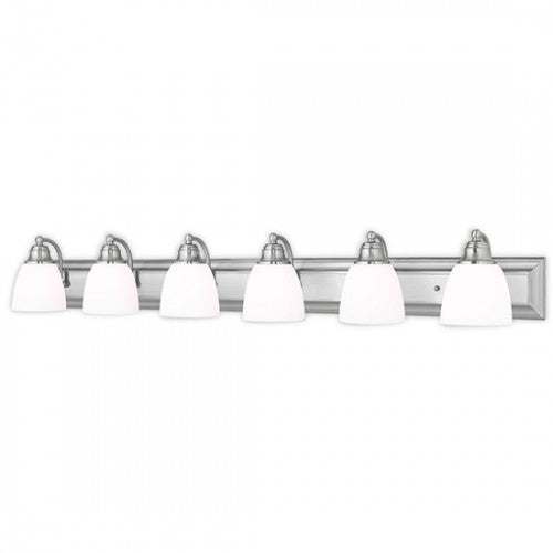 6 Light Brushed Nickel Bath Light Wall Sconce Livex