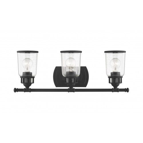 3 Light Black Bath Vanity Wall Sconce Livex