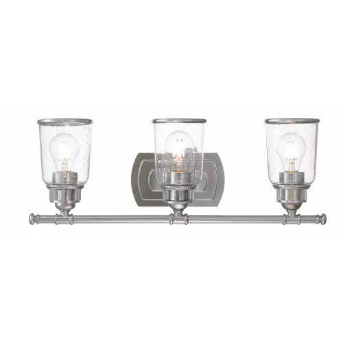 3 Light Polished Chrome Bath Vanity Wall Sconce Livex