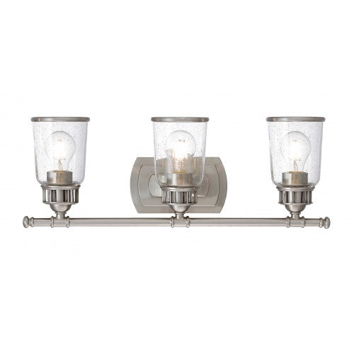 3 Light Brushed Nickel Bath Vanity Wall Sconce Livex