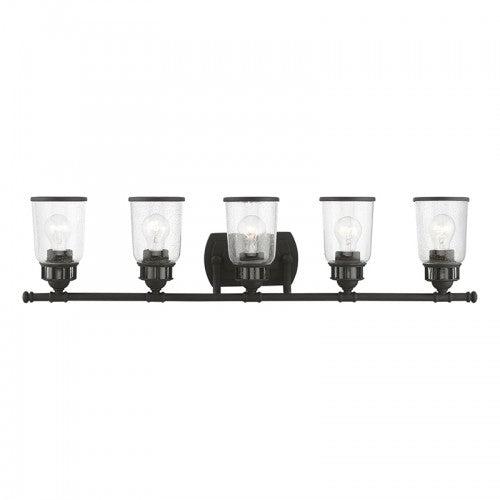 5 Light Black Large Vanity Sconce Wall Sconce Livex