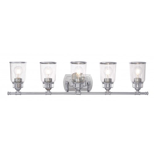 5 Light Polished Chrome Bath Vanity Wall Sconce Livex