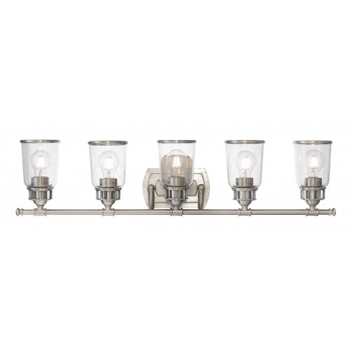 5 Light Brushed Nickel Bath Vanity Wall Sconce Livex