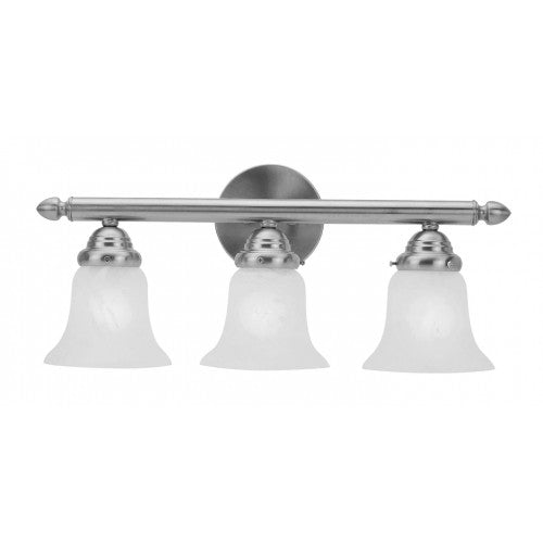 3 Light Brushed Nickel Bath Light Wall Sconce Livex