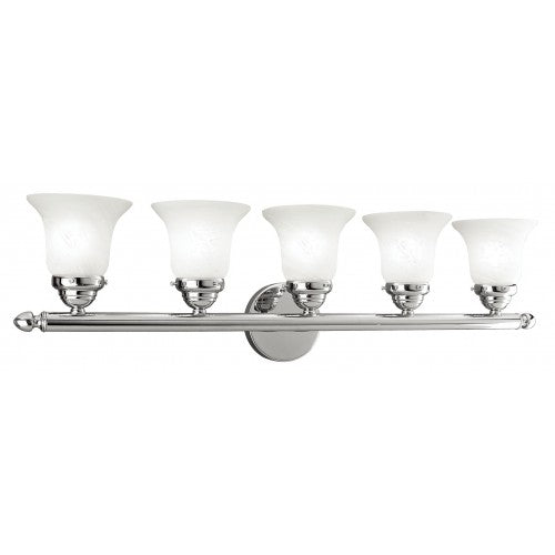 5 Light Polished Chrome Bath Light Wall Sconce Livex