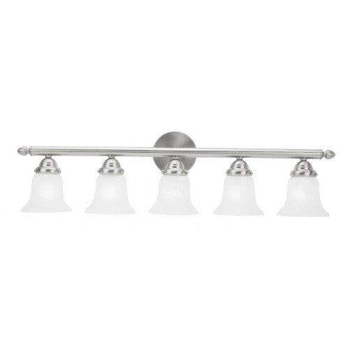 5 Light Brushed Nickel Bath Light Wall Sconce Livex