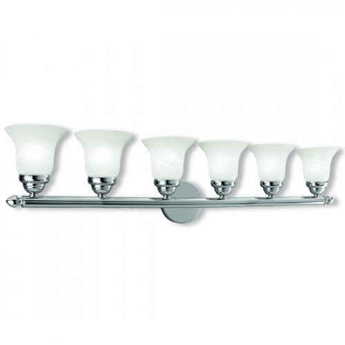 6 Light Polished Chrome Bath Light Wall Sconce Livex