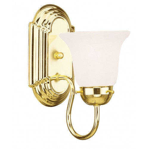 1 Light Polished Brass Bath Light Wall Sconce Livex