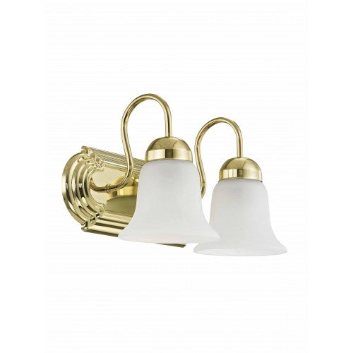 2 Light Polished Brass Bath Light Wall Sconce Livex