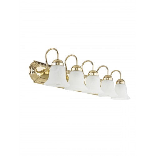 5 Light Polished Brass Bath Light Wall Sconce Livex