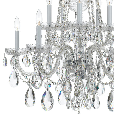 Traditional Crystal 10 Light Swarovski Strass Crystal Polished Chrome Chandelier Chandelier Crystorama