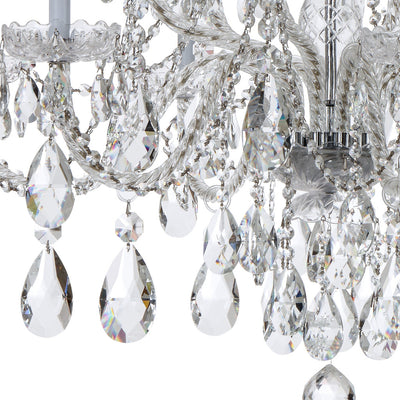 Traditional Crystal 12 Light Hand Cut Crystal Polished Chrome Chandelier Chandelier Crystorama