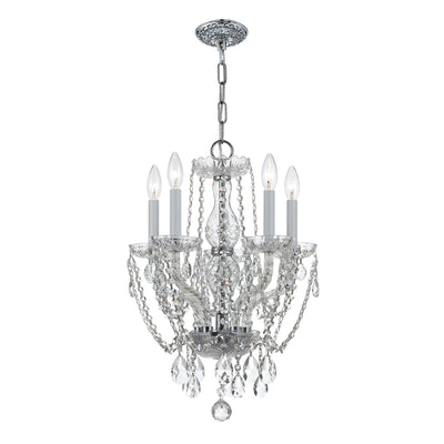 Traditional Crystal 5 Light Spectra Crystal Polished Chrome Mini Chandelier Chandelier Crystorama