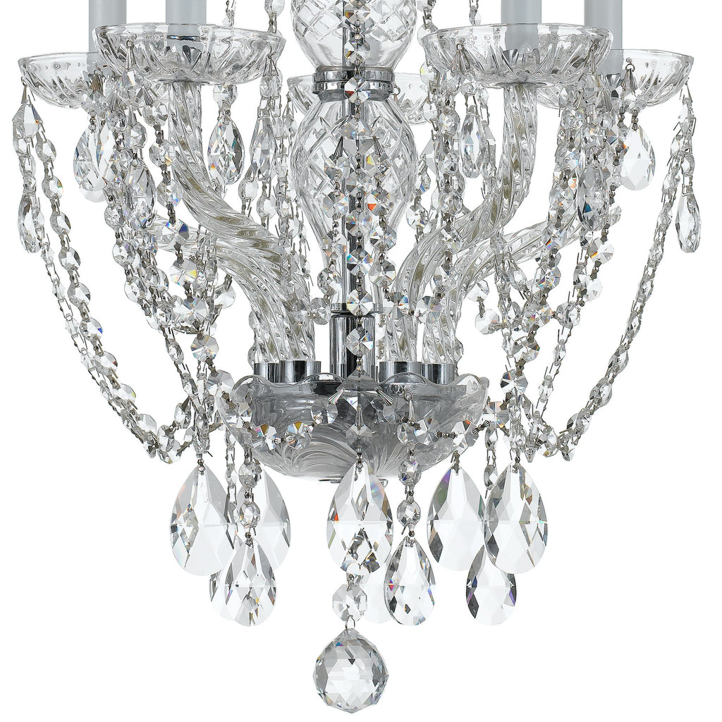 Traditional Crystal 5 Light Spectra Crystal Polished Chrome Mini Chandelier Chandelier Crystorama