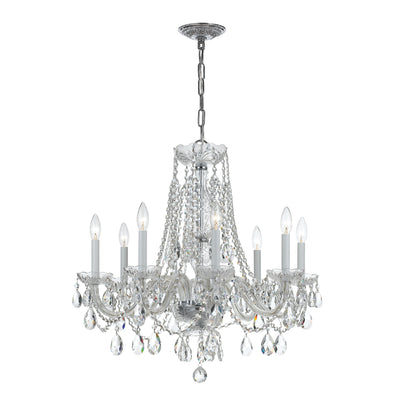 Traditional Crystal 8 Light Spectra Crystal Polished Chrome Chandelier Chandelier Crystorama