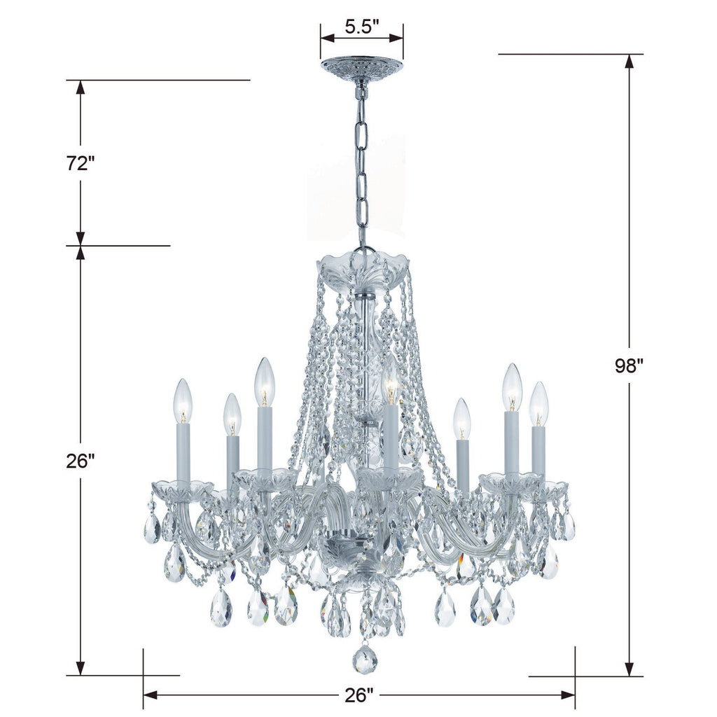 Traditional Crystal 8 Light Spectra Crystal Polished Chrome Chandelier Chandelier Crystorama