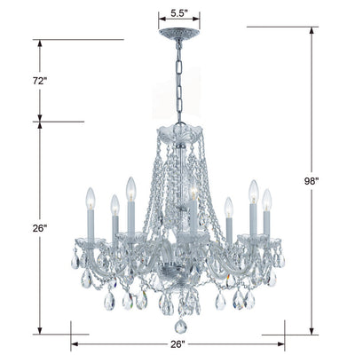 Traditional Crystal 8 Light Spectra Crystal Polished Chrome Chandelier Chandelier Crystorama