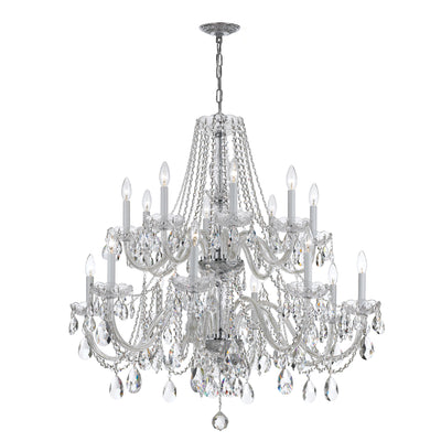 Traditional Crystal 16 Light Swarovski Strass Crystal Polished Chrome Crystal Chandelier Chandelier Crystorama