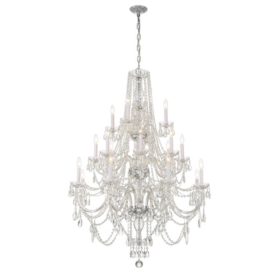 Traditional Crystal 20 Light Hand Cut Crystal Polished Chrome Chandelier Chandelier Crystorama