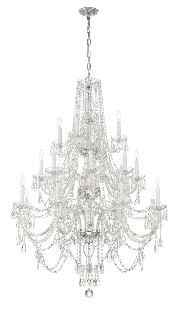 Traditional Crystal 20 Light Hand Cut Crystal Polished Chrome Chandelier Chandelier Crystorama