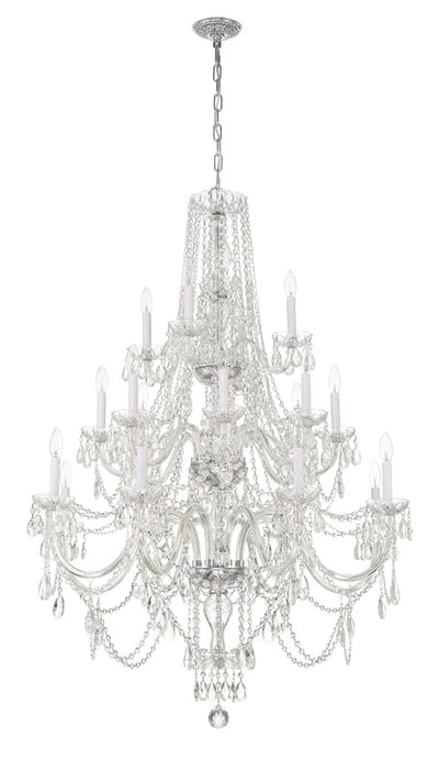 Traditional Crystal 20 Light Hand Cut Crystal Polished Chrome Chandelier Chandelier Crystorama