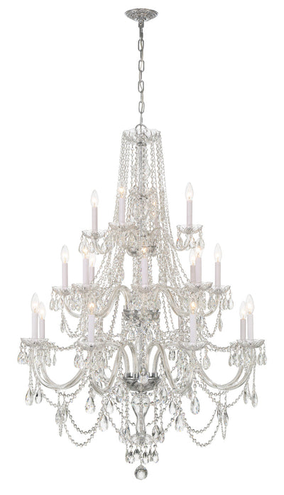 Traditional Crystal 20 Light Hand Cut Crystal Polished Chrome Chandelier Chandelier Crystorama