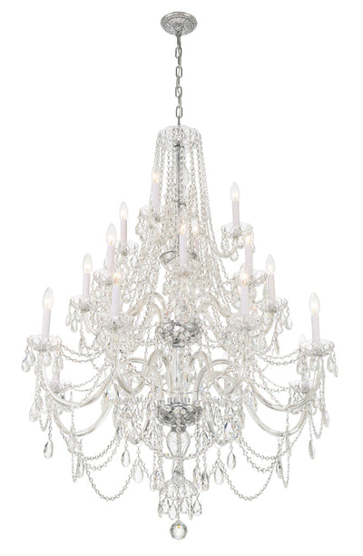 Traditional Crystal 20 Light Hand Cut Crystal Polished Chrome Chandelier Chandelier Crystorama