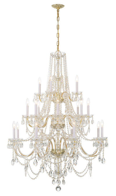 Traditional Crystal 20 Light Hand Cut Crystal Polished Brass Chandelier Chandelier Crystorama