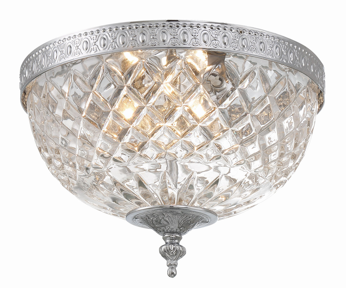 Crystorama 2 Light Polished Chrome Crystal Flush Mount Semi Flush Crystorama