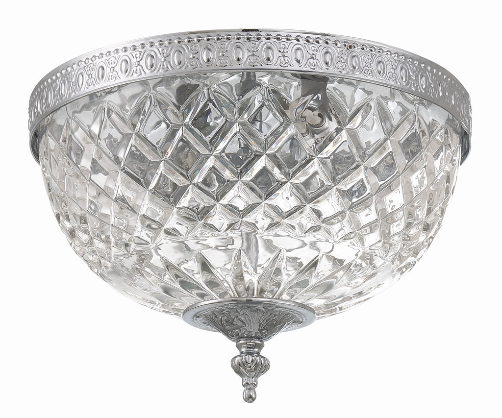 Crystorama 2 Light Polished Chrome Crystal Flush Mount Semi Flush Crystorama