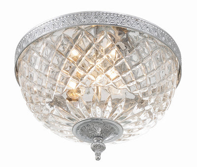 Crystorama 2 Light Polished Chrome Crystal Flush Mount Semi Flush Crystorama