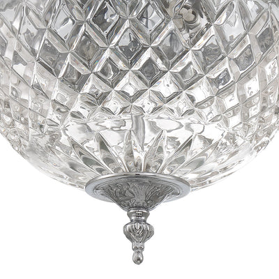 Crystorama 2 Light Polished Chrome Crystal Flush Mount Semi Flush Crystorama