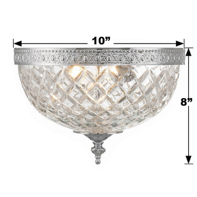 Crystorama 2 Light Polished Chrome Crystal Flush Mount Semi Flush Crystorama