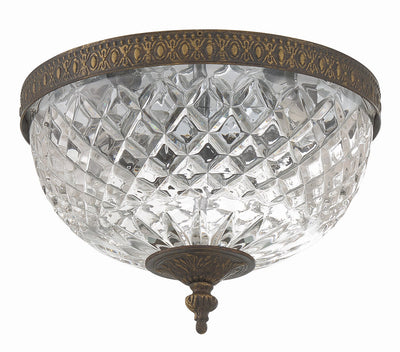 Crystorama 2 Light English Bronze Crystal Flush Mount Semi Flush Crystorama