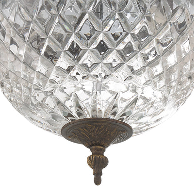 Crystorama 2 Light English Bronze Crystal Flush Mount Semi Flush Crystorama