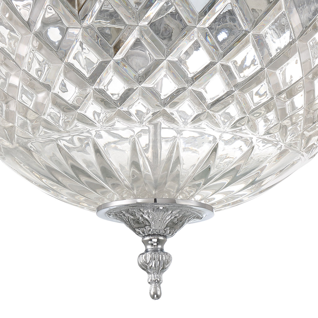 Crystorama 3 Light Polished Chrome Crystal Flush Mount Semi Flush Crystorama