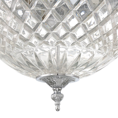 Crystorama 3 Light Polished Chrome Crystal Flush Mount Semi Flush Crystorama