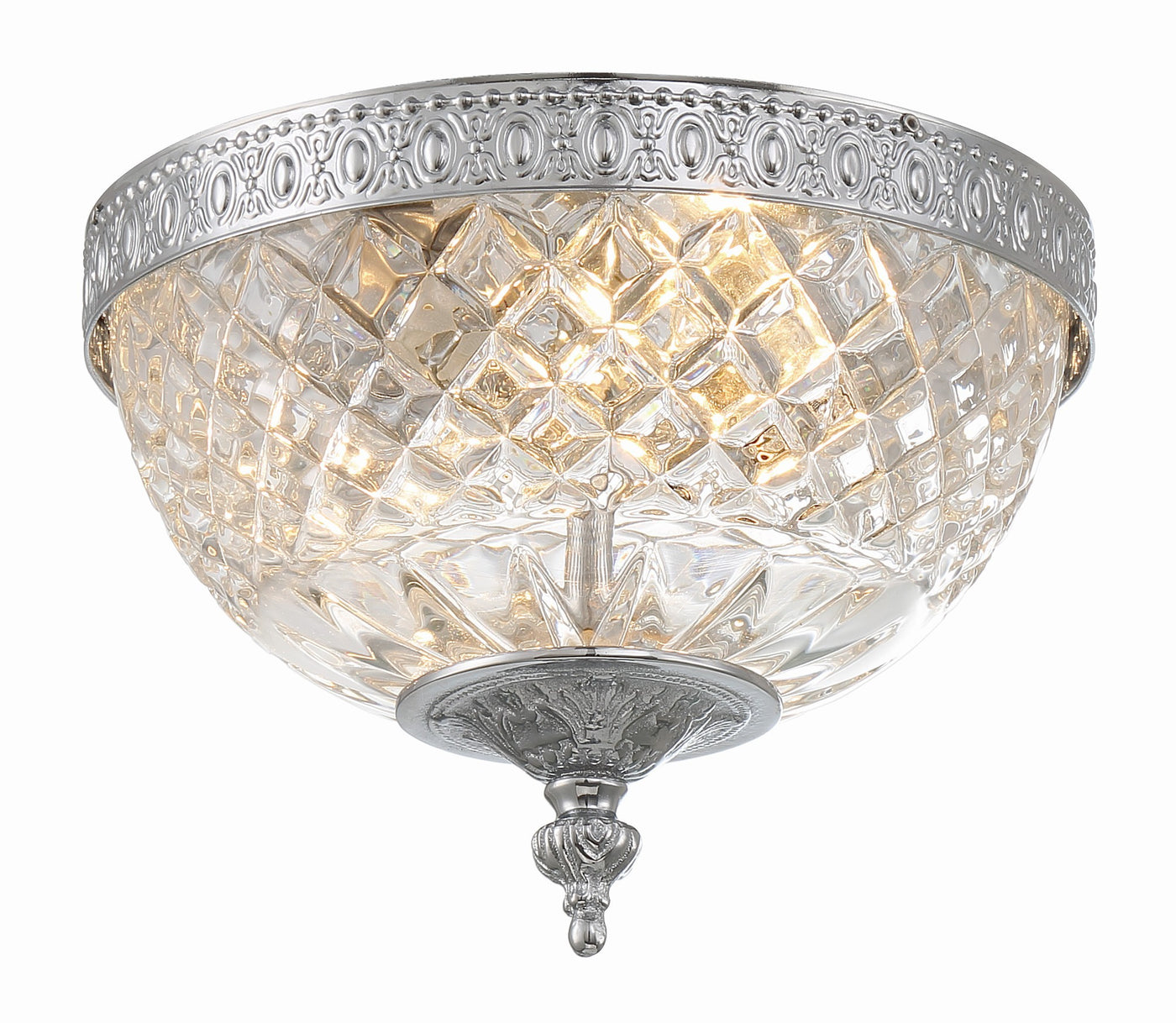 Crystorama 2 Light Polished Chrome Crystal Flush Mount Semi Flush Crystorama