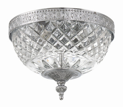 Crystorama 2 Light Polished Chrome Crystal Flush Mount Semi Flush Crystorama