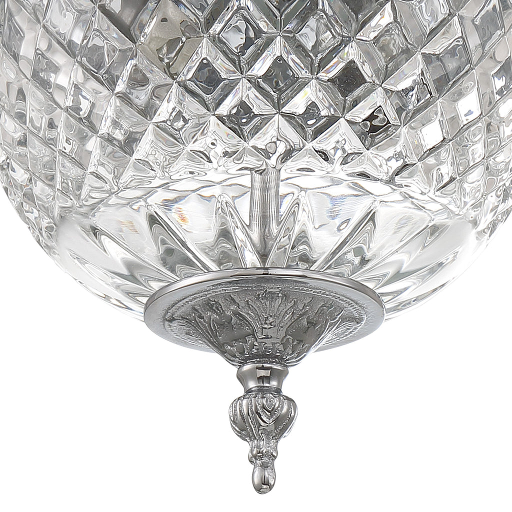 Crystorama 2 Light Polished Chrome Crystal Flush Mount Semi Flush Crystorama