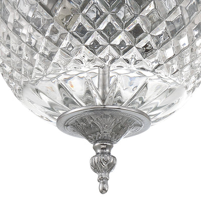 Crystorama 2 Light Polished Chrome Crystal Flush Mount Semi Flush Crystorama