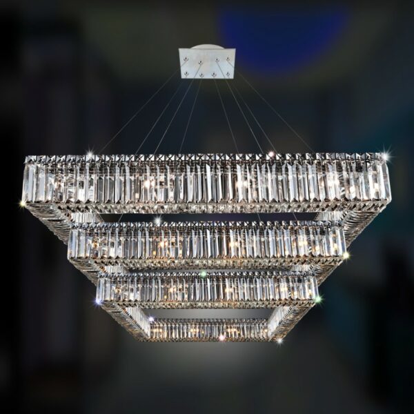 Quadro 35 Inch Square 3 Tier Pendant Pendant Allegri